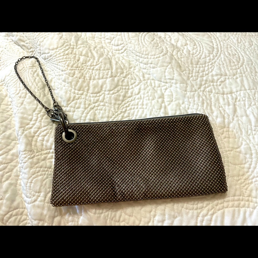 Silver metal bead clutch